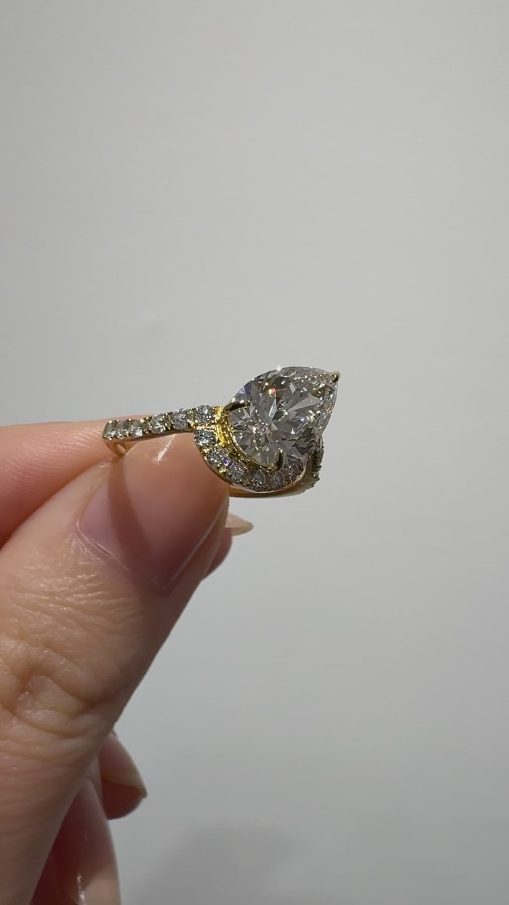 Infinity Pear Twin Wave Ring [Bridal Edition] - PRMAL