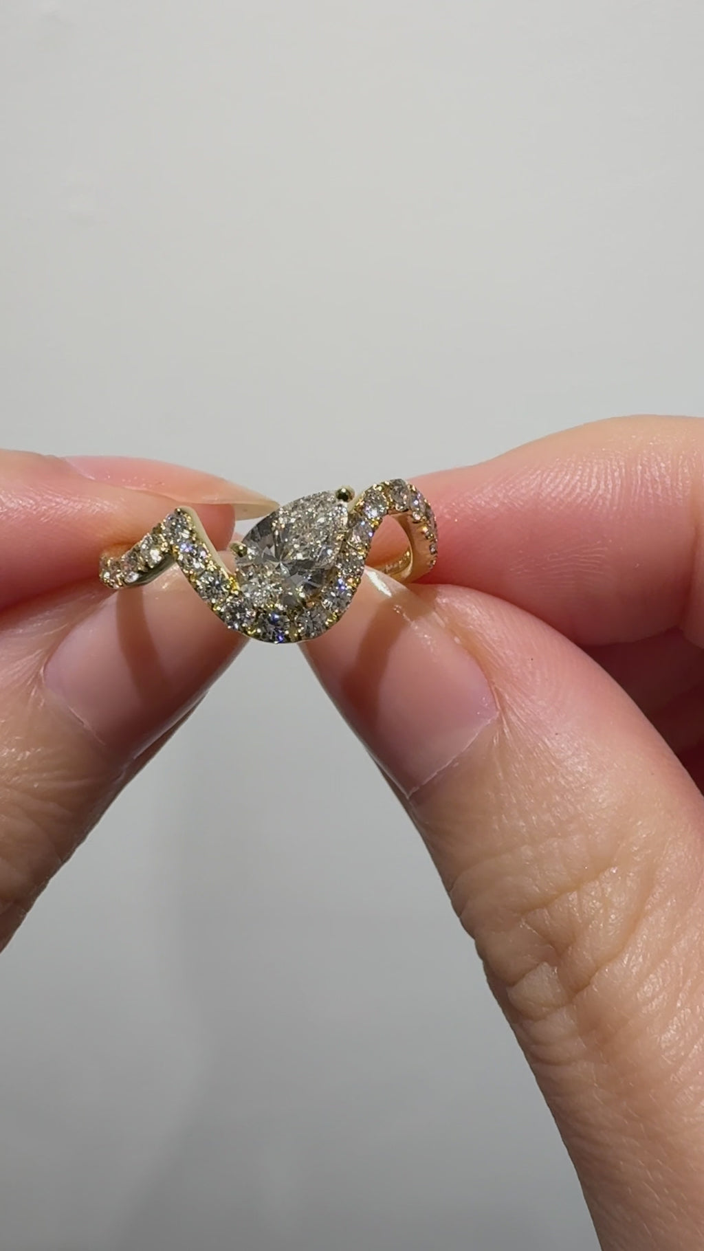 Infinity Pear Cross Wave Ring [Bridal Edition] - PRMAL