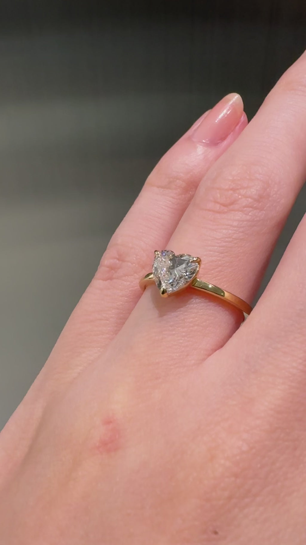 1ct Heart Diamond Plain Ring - PRMAL