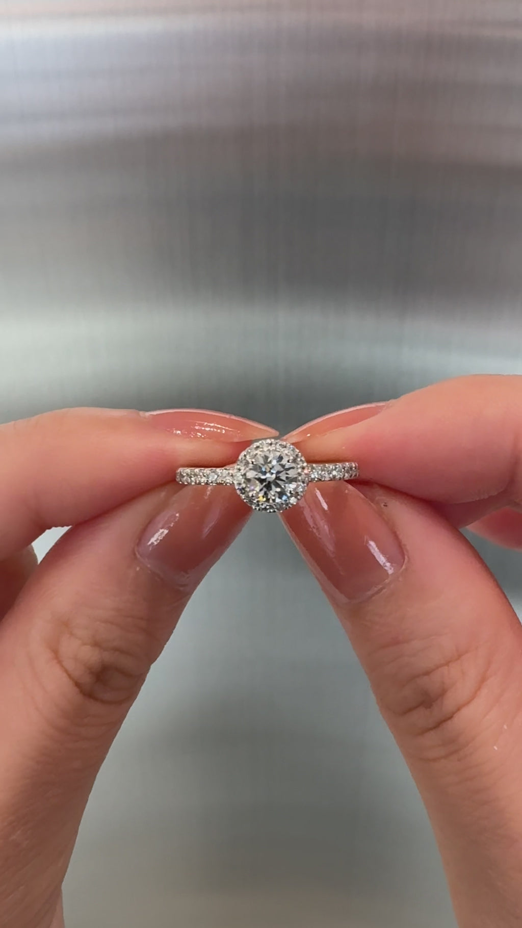 0.32ct Rolla Halo Pave Ring - PRMAL