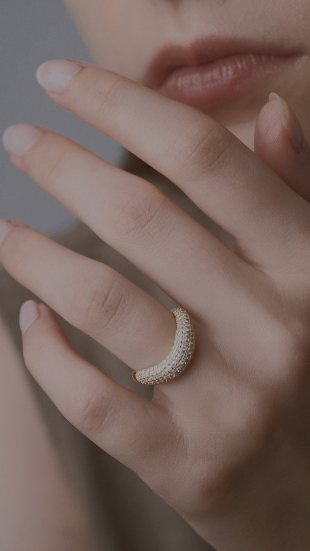 Pave Wave Dome Ring [Bridal Edition] - PRMAL