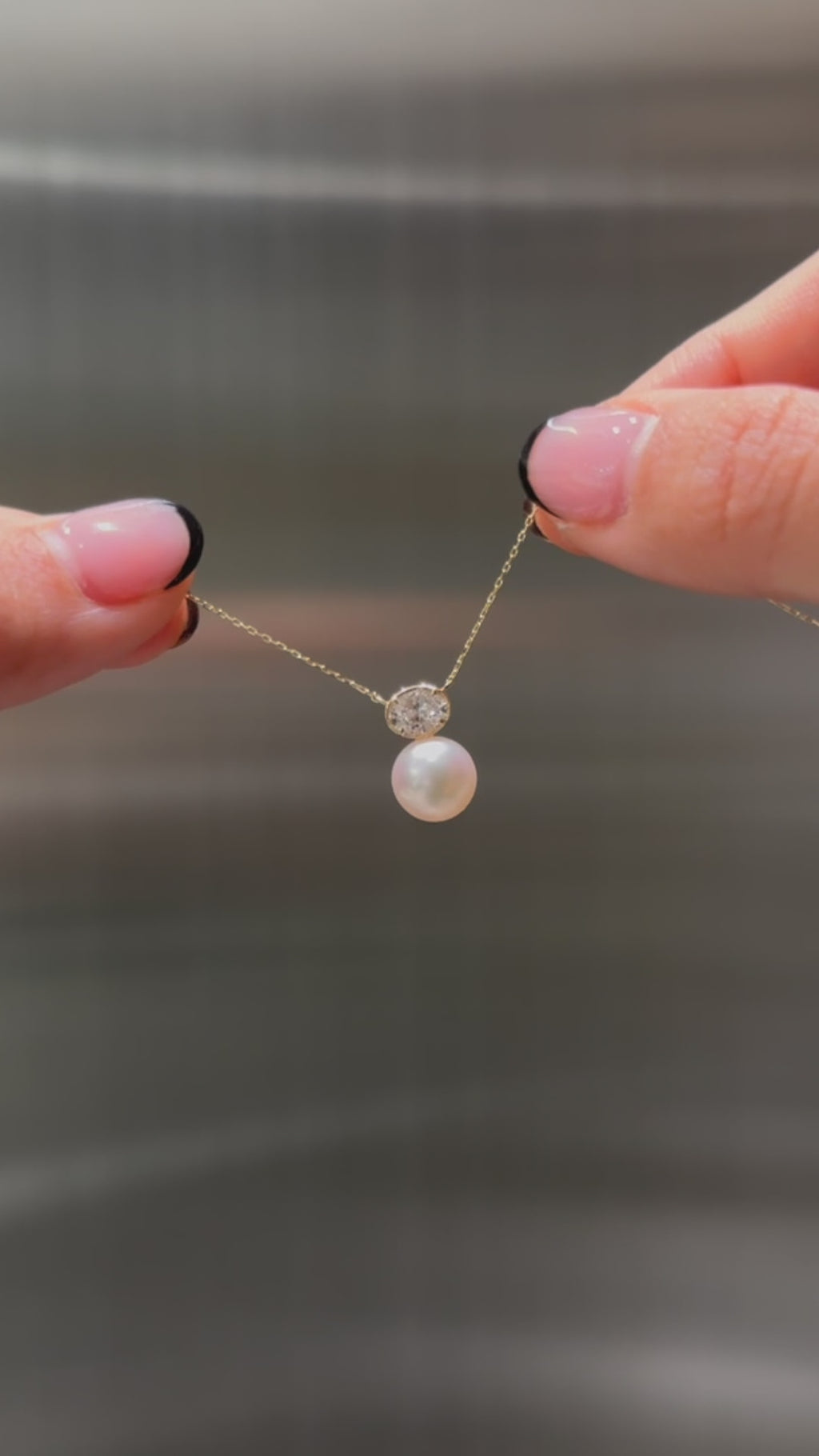 Pearl Oval Diamond Necklace - PRMAL