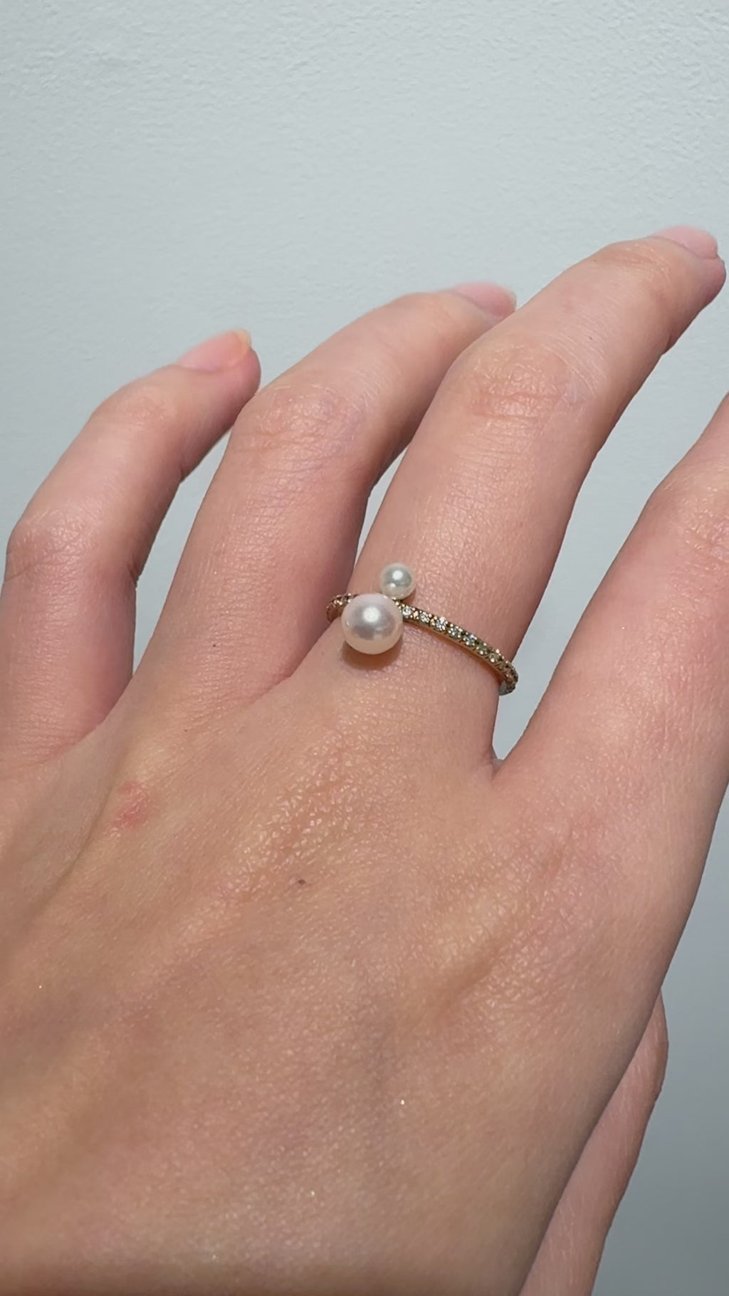 Twin Pearl Pave Ring - PRMAL