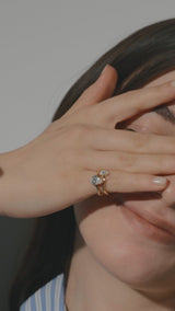 0.3ct Pear Wave Pinky Ring - PRMAL