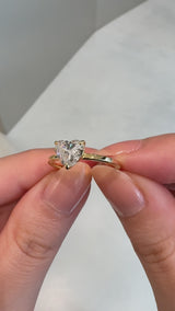 1ct Heart Diamond Plain Ring - PRMAL