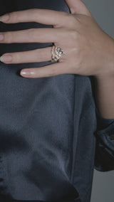 Infinity Pear Cross Wave Ring - PRMAL