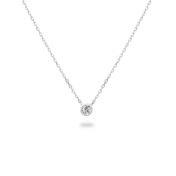 0.1ct Bezel Diamond Necklace - PRMAL