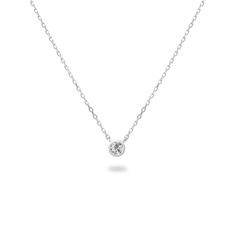 0.1ct Bezel Diamond Necklace - PRMAL