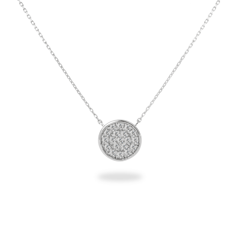 Pave Disk Necklace - PRMAL