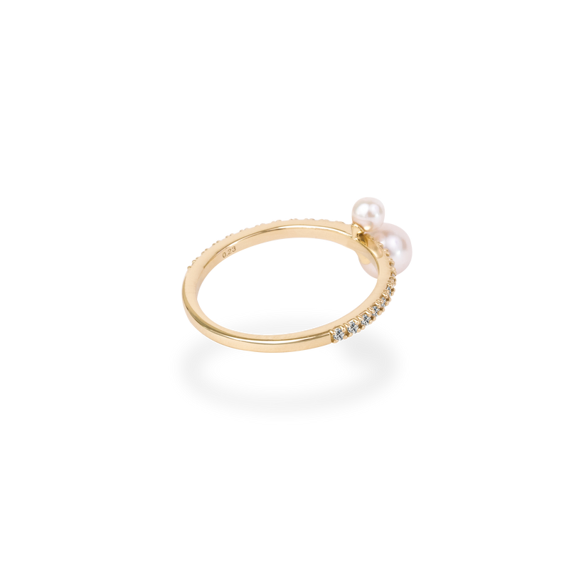 Twin Pearl Pave Ring - PRMAL