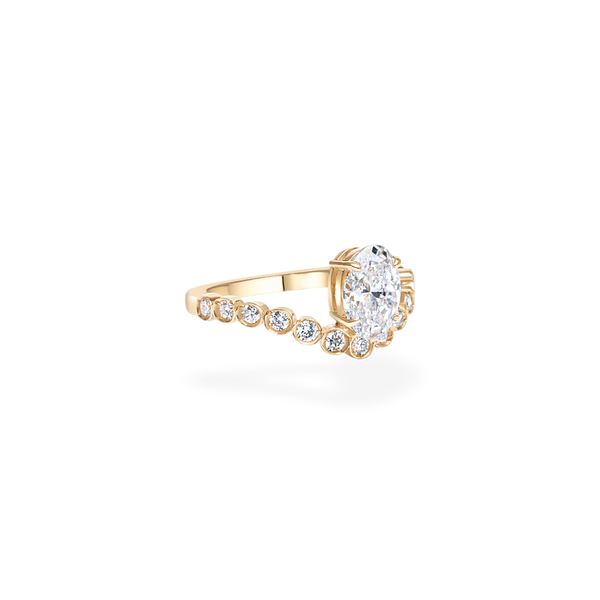 Bubble 1ct Oval Wave Ring [Bridal Edition] - PRMAL
