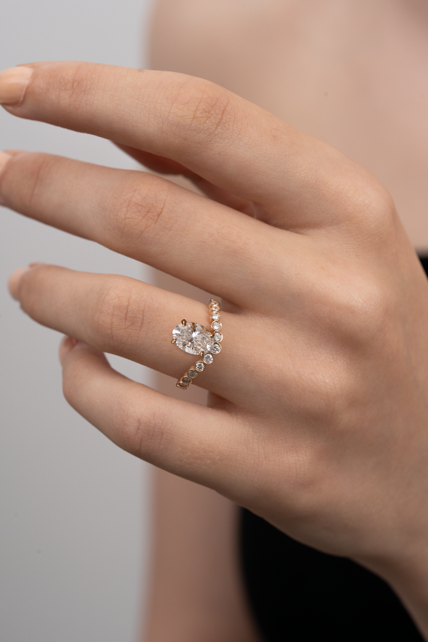 Bubble 1ct Oval Wave Ring [Bridal Edition] - PRMAL