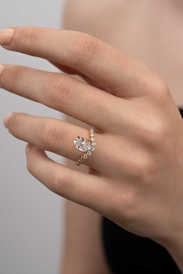 Bubble 1ct Oval Wave Ring [Bridal Edition]