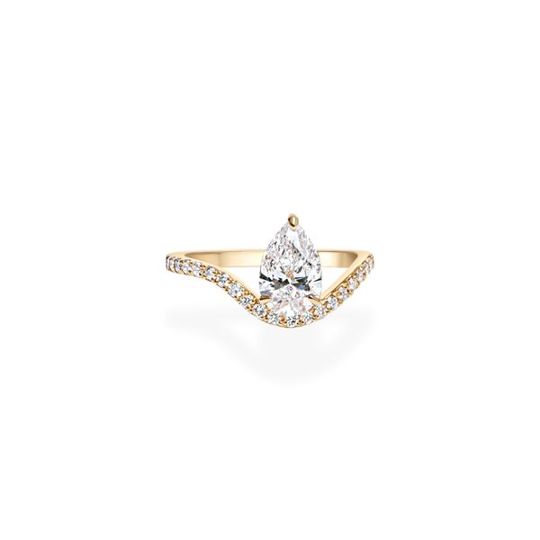 1ct Pear Wave Ring [Bridal Edition] - PRMAL
