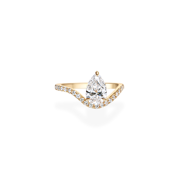 1ct Pear Wave Ring [Bridal Edition]