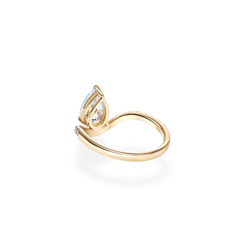 1ct Pear Wave Ring [Bridal Edition] - PRMAL