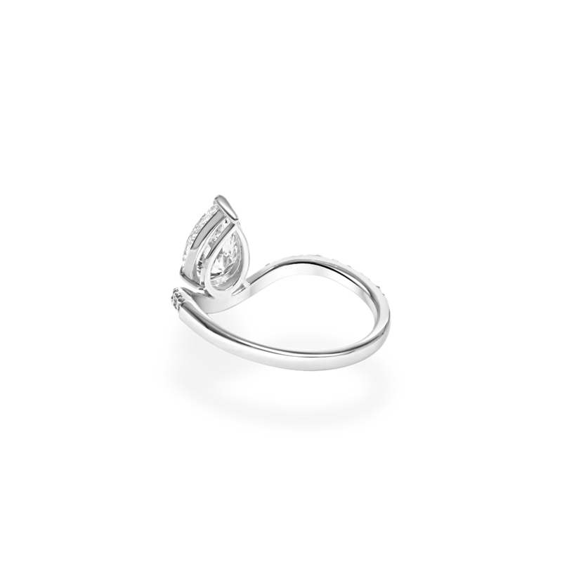 1ct Pear Wave Ring [Bridal Edition] - PRMAL