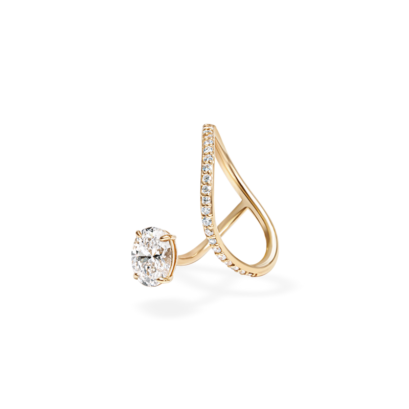 Peek 1ct Oval Wave Ring [Bridal Edition] - PRMAL