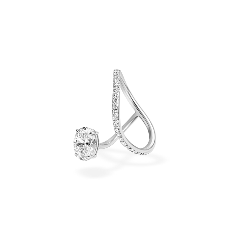 Peek 1ct Oval Wave Ring [Bridal Edition] - PRMAL