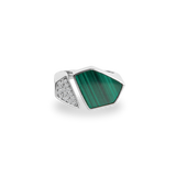 Hexagon Signet Ring [Malachite]