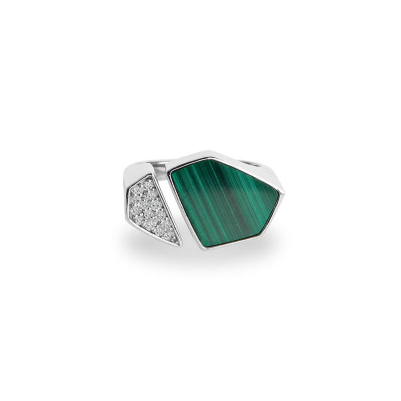 Hexagon Signet Ring [Malachite] - PRMAL