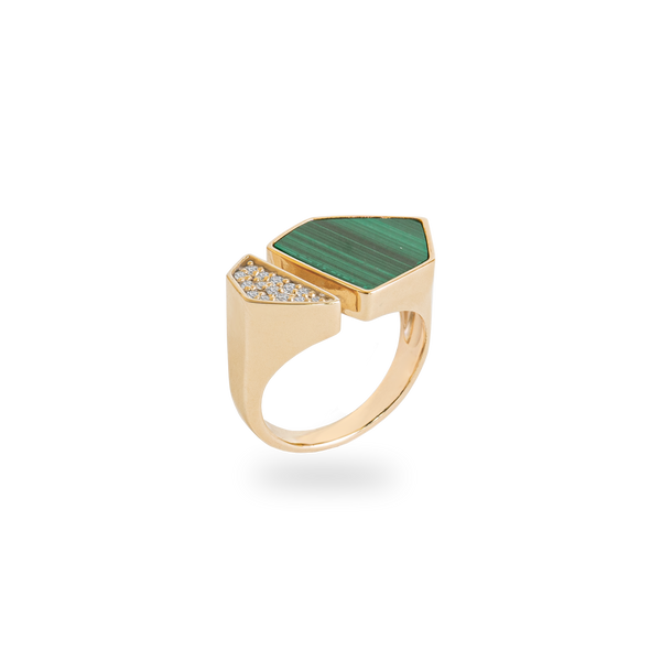 Hexagon Signet Ring [Malachite] - PRMAL