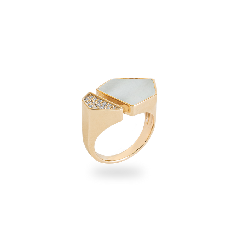 Hexagon Signet Ring [Mother of Pearl] - PRMAL