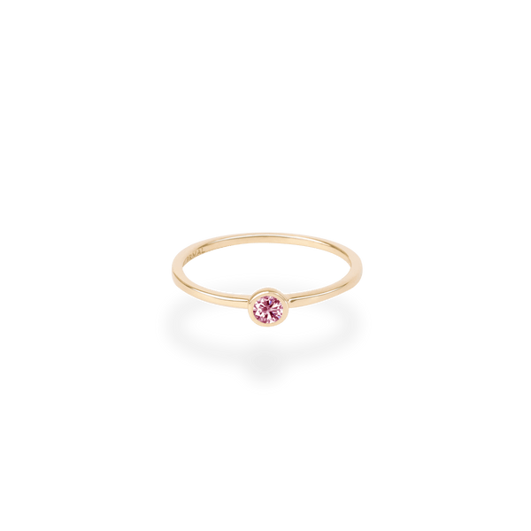 0.1ct Bezel Pink Diamond Ring - PRMAL