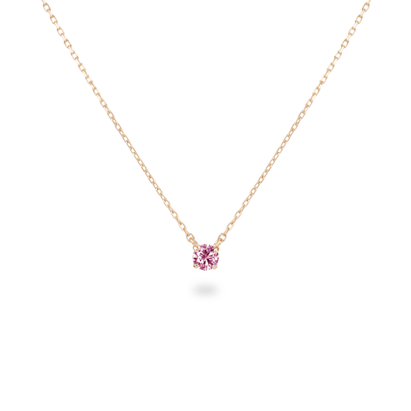 0.1ct Solitaire Pink Diamond Necklace - PRMAL
