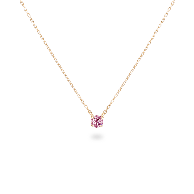 0.1ct Solitaire Pink Diamond Necklace - PRMAL
