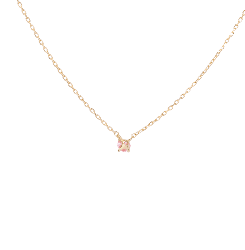 0.1ct Solitaire Pink Diamond Necklace - PRMAL