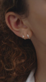 Hoop Mixture Diamond Earring S - PRMAL