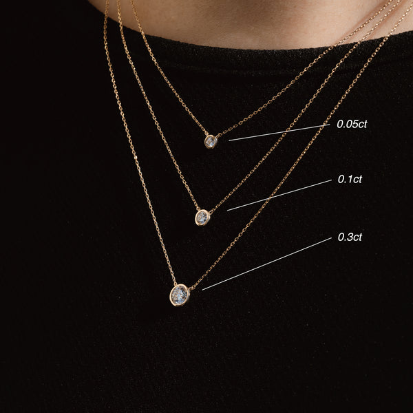 0.3ct Bezel Diamond Necklace - PRMAL