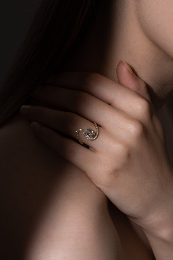 Massive 1ct Oval Wave Ring [Bridal Edition] - PRMAL