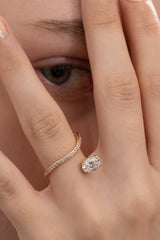 Peek 1ct Oval Wave Ring [Bridal Edition] - PRMAL