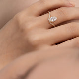 1ct Pear Wave Ring [Bridal Edition] - PRMAL