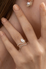 1ct Pear Wave Ring [Bridal Edition] - PRMAL