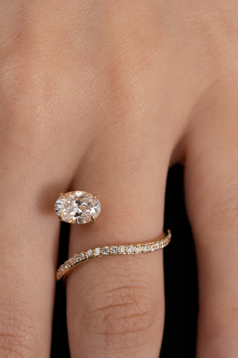 Peek 1ct Oval Wave Ring [Bridal Edition] - PRMAL