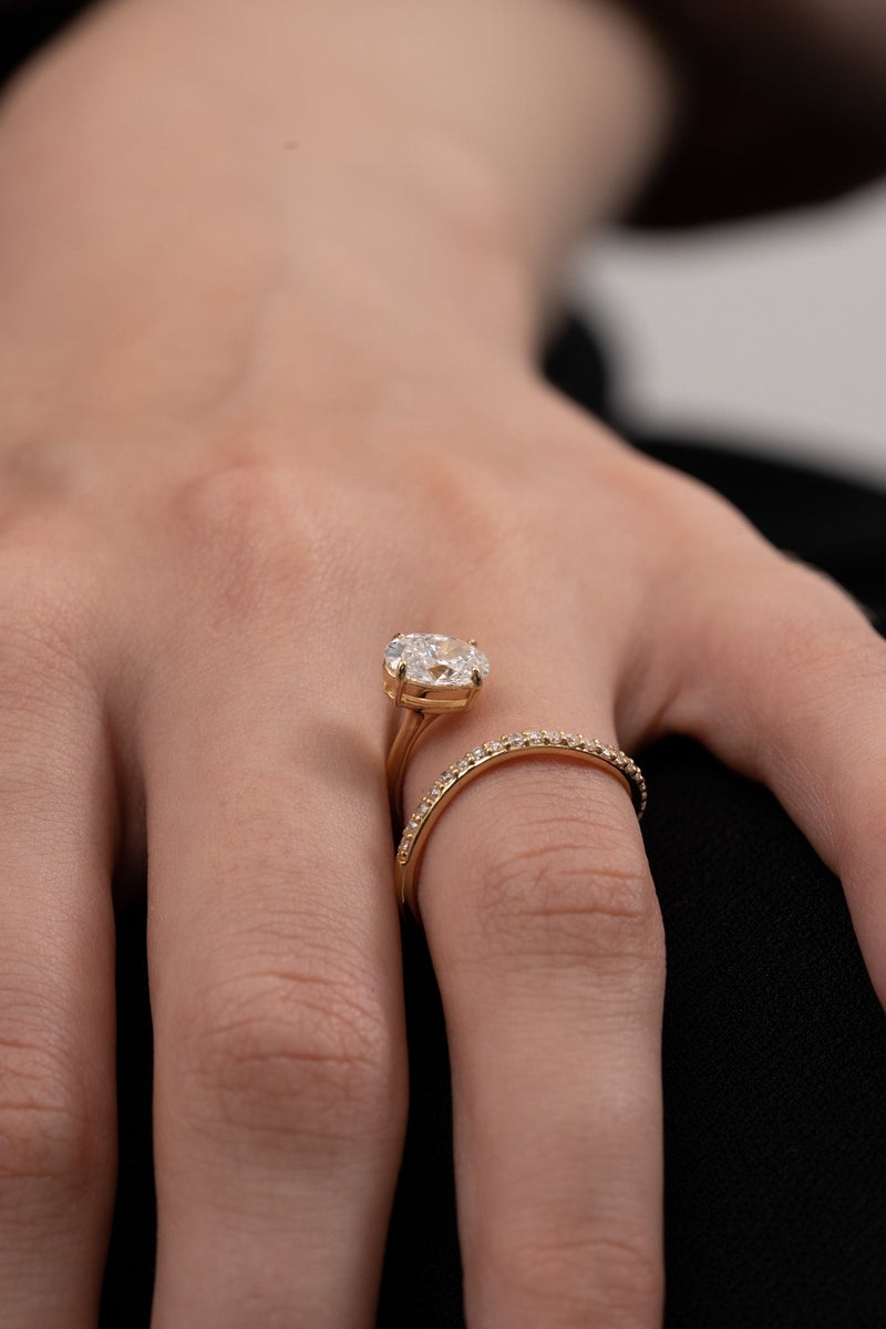 Peek 1ct Oval Wave Ring [Bridal Edition] - PRMAL