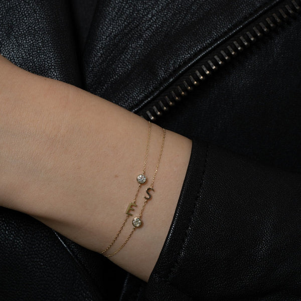 Letter Diamond Bracelet - PRMAL
