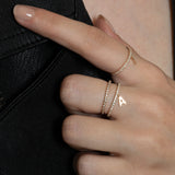 Letter Pave Diamond Ring