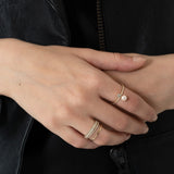 Twin Diamond Pearl Ring - PRMAL