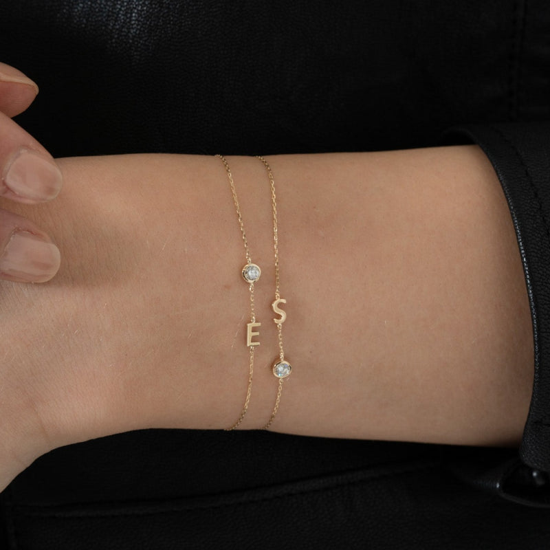 Letter Diamond Bracelet - PRMAL