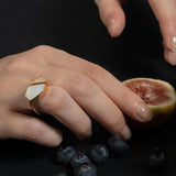 Hexagon Signet Ring [Mother of Pearl] - PRMAL