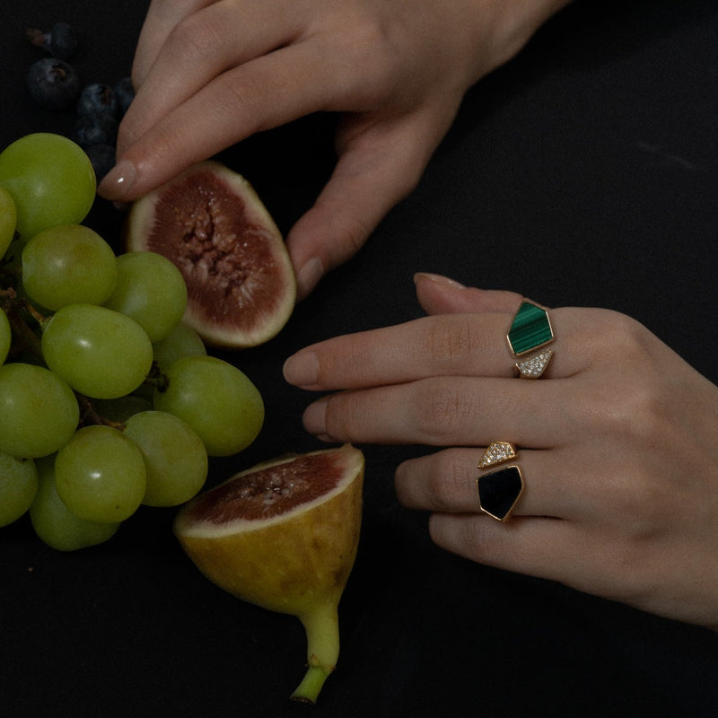 Hexagon Signet Ring [Onyx] - PRMAL