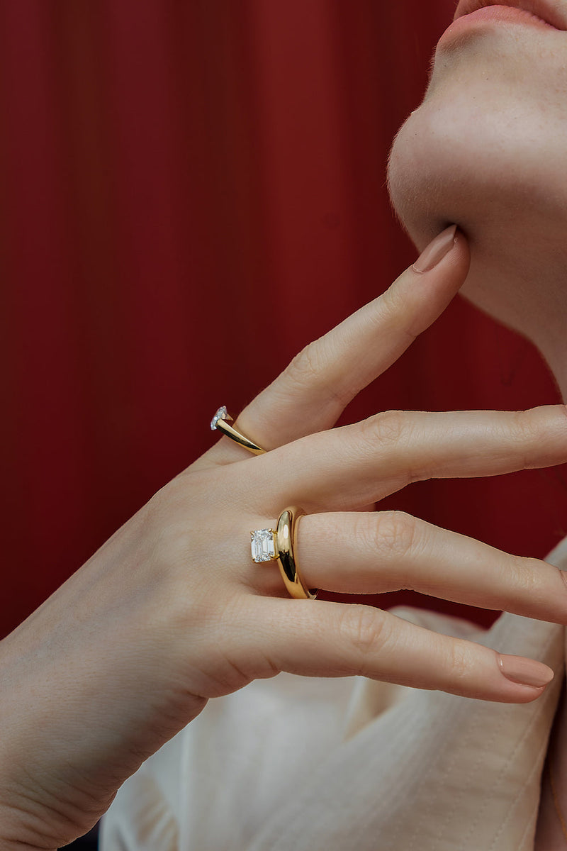 1ct Emerald Dome Ring [Bridal Edition] - PRMAL