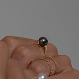 Black Pearl Oval Ring