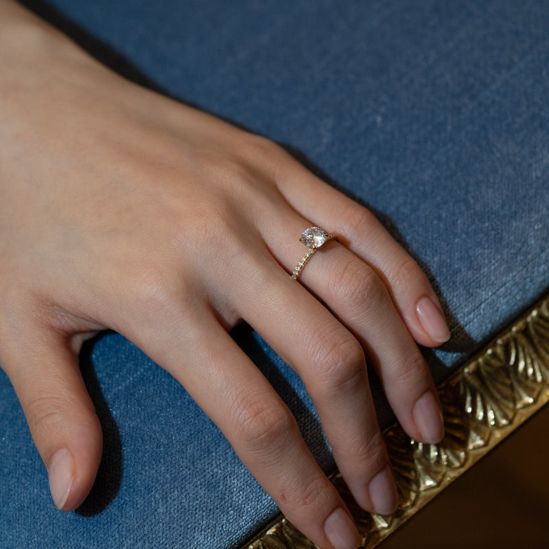 Velle Solitaire Pave Ring - PRMAL