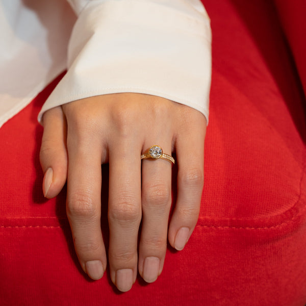 Ceri Bezel Bold Pave Flat Ring - PRMAL