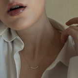 Pave Long Curve Necklace - PRMAL